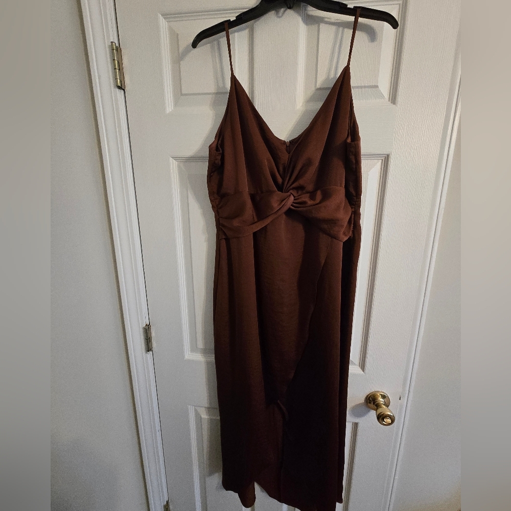 Bar III Chocolate Brown Backless Dress